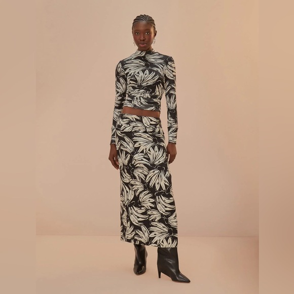 FARM RIO Black Bossa Banana Tulle Blouse - Picture 2 of 4